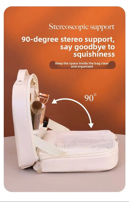 Professional Stand up Cosmetic Bag Large Capacity Travel Toiletry Organizer With Multiple Compartments Portable Storage Pouch
