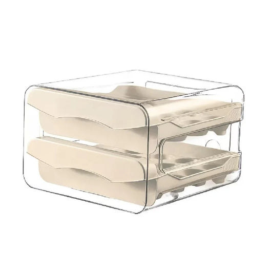 Automatic Scrolling Egg Rack Refrigerator Eggs Storage Box Holder Storage Box Egg Double-Layer Drawer-Type Eggs Box Kitchen