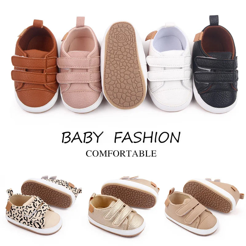 Zapatillas informales para bebé, primavera y otoño, suela suave de PU y TPR, antideslizantes, de alta calidad, superventas, 2023, nueva moda para niños pequeños de 0 a 12 meses.