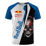 Summer New Red Bull T-shirt Men's Sports T-shirt Red Bull 3D Printed Short-sleeved Casual Oversized T-shirt Red Bull Clothing