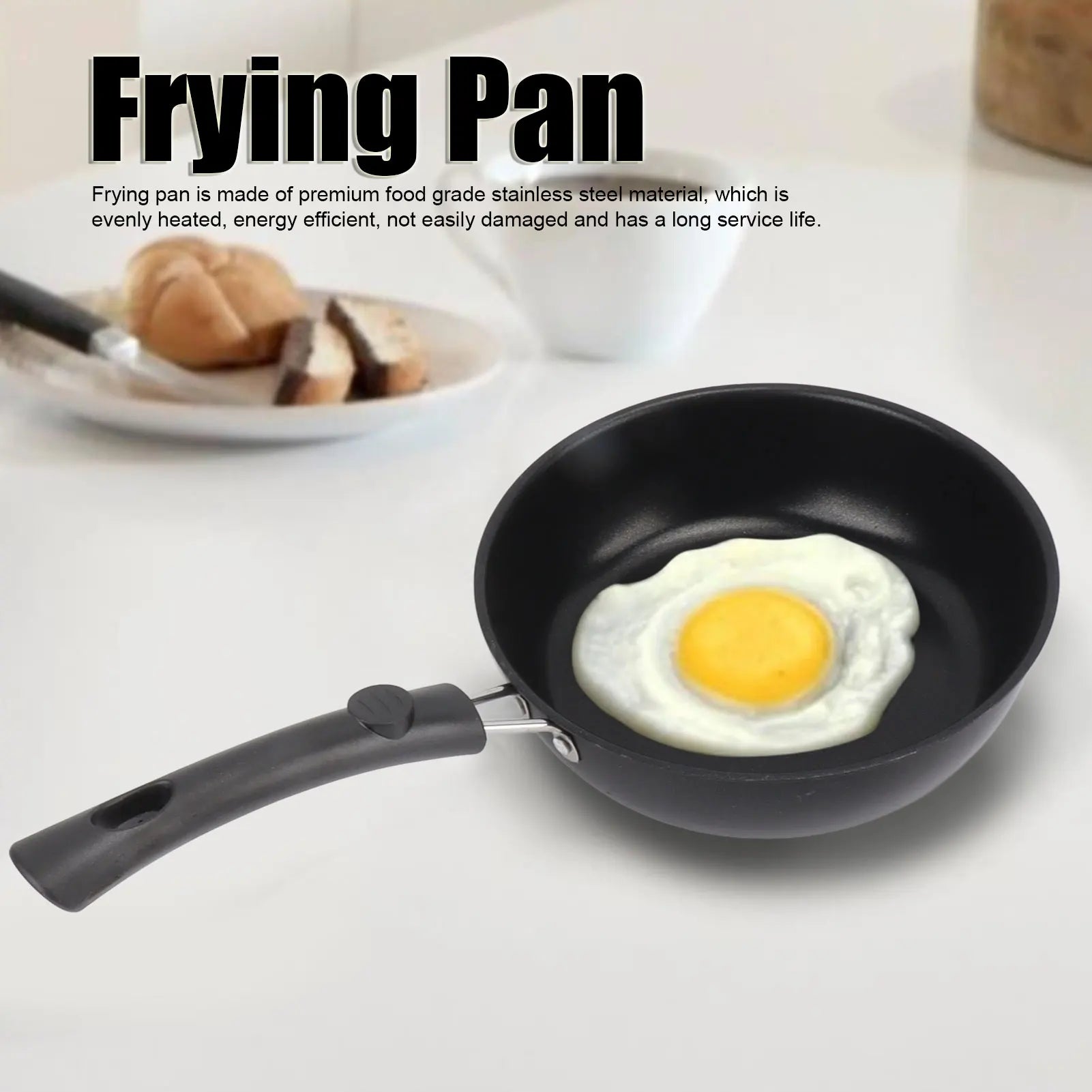 1PC 12-20cm Mini Frying Pan Non-Stick Thickened Stainless Steel Frypan Pot Fried Eggs Saucepan Gas/Induction Kitchen Cookware 
﻿