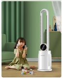 Household Bladeless Fan Wind Air Conditioner Cooling Fan Vertical Shaking Head Electric Fans Standing Fan with Remote Control