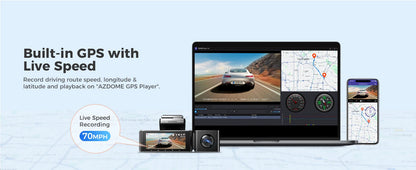 AZDOME M550 Pro 5.8Ghz WiFi 3 Channel Dash Cam 4K+1080P Built-in GPS 3.19" IPS Screen Car DVR IR Night Vision 24H Parking Mode