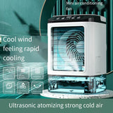 USB Portable Air Conditioner Fan Mini 3 Gears Home Desktop Cooling Fan LED Night Lamp Air Cooler for Room Office Camping 선풍기