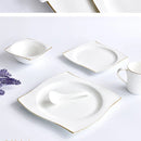 Ceramic Square Plates and Bowl Set Dinner Set Plates and Dishes Bone Porcelain Tableware Phnom Penh Cutlery Kitchen Accessories