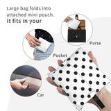 Custom Recycling Classic Black And White Polka Dot Shopping Bag Women Tote Bag Portable Grocery Shopper Bags