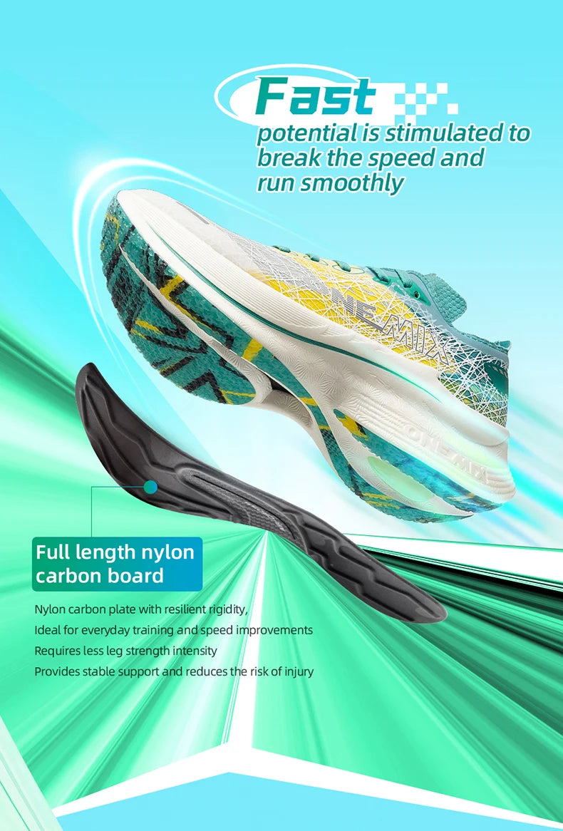 ONEMIX 2025 Marathon Carbon Plate Running Shoes Shock Absorption Ultra-light Sports Rebound Technology Outdoor Men Sneakes