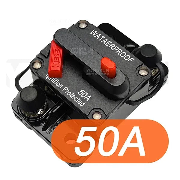30A to 300A Circuit Breaker with Manual Reset for Car Audio System Waterproof Marine Circuit Breaker Reset Fuse 12V-48V DC