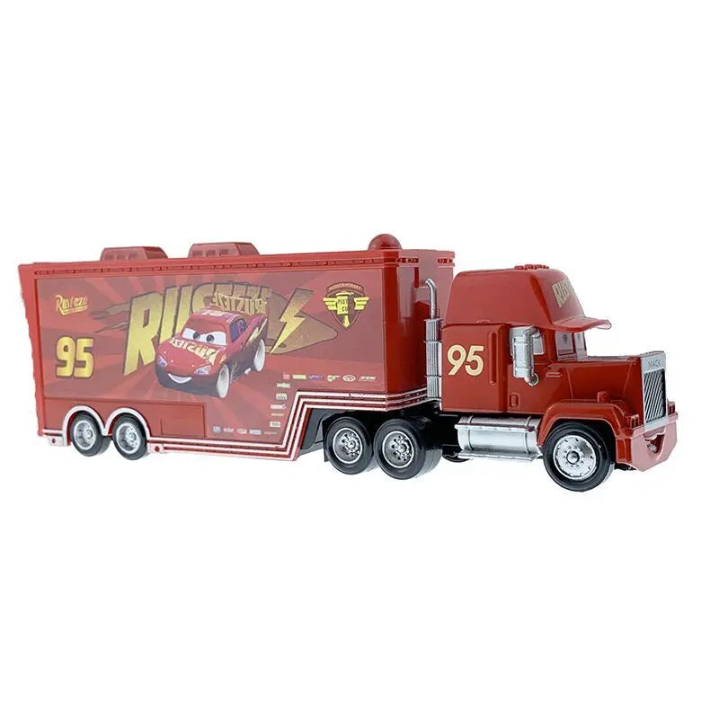 Disney Pixar Cars 2 3 Juguetes Rayo McQueen Camión Jackson Storm Tío Mack 1:55 Camión de fundición Modelo de remolque Niño niños Regalo