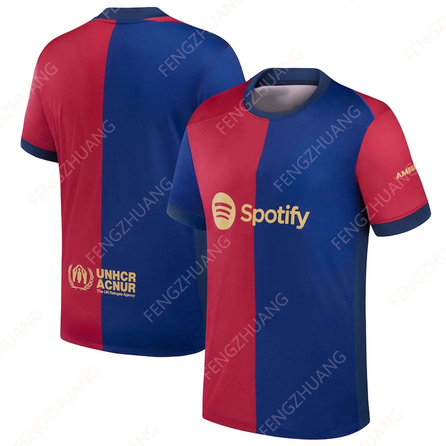 2024/25 Barcelona Man Outdoor Sweat Absorbent Quick Dry Soccer Jersey Unisex  Summer Classic Casual Loose Exercise Jersey T-Shir