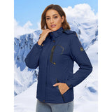 MAGCOMSEN Women's Warm Winter Fleece Lined Hooded Jackets Snowboard Coats Waterproof Ski Jacket Snow Hiking Outdoor Parkas