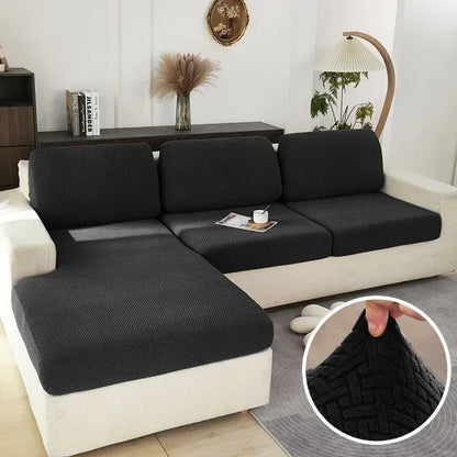 Elastic Sofa Cover for Living Room Jacquard Solid Sofa Seat Cover Grey Washable Seat Cushion Cover Furniture Protector Sectional