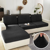 Elastic Sofa Cover for Living Room Jacquard Solid Sofa Seat Cover Grey Washable Seat Cushion Cover Furniture Protector Sectional