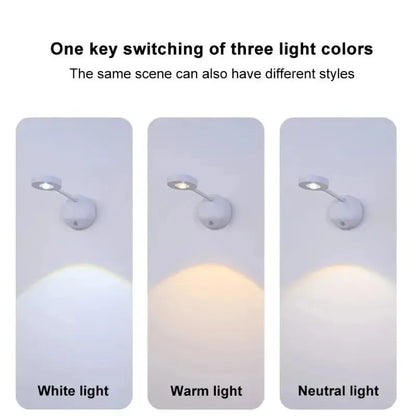 USB Rechargeable Intelligent Human Sensing Wireless Wall Light Dimmable Led Spotlight for Lighting Paintings Pictures Spotlights