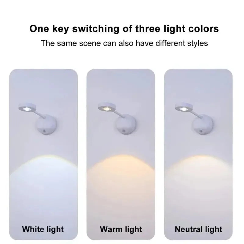 USB Rechargeable Intelligent Human Sensing Wireless Wall Light Dimmable Led Spotlight for Lighting Paintings Pictures Spotlights