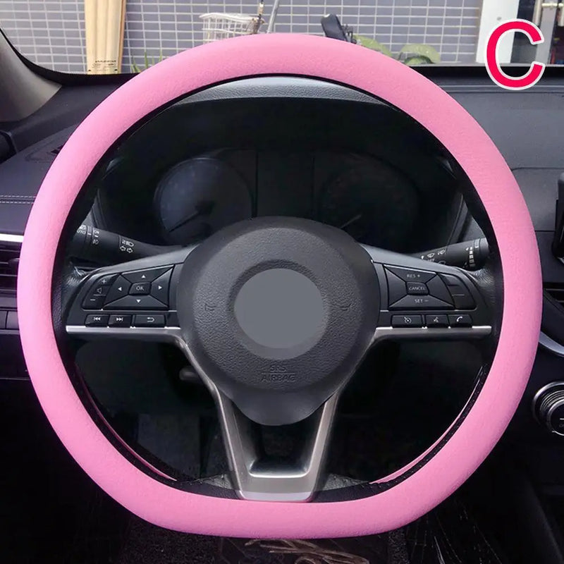 Car Silicone Steering Wheel Cover Men's And Women's Summer Fashion Sweat Wicking Non-slip All-season Model Thin And Soft