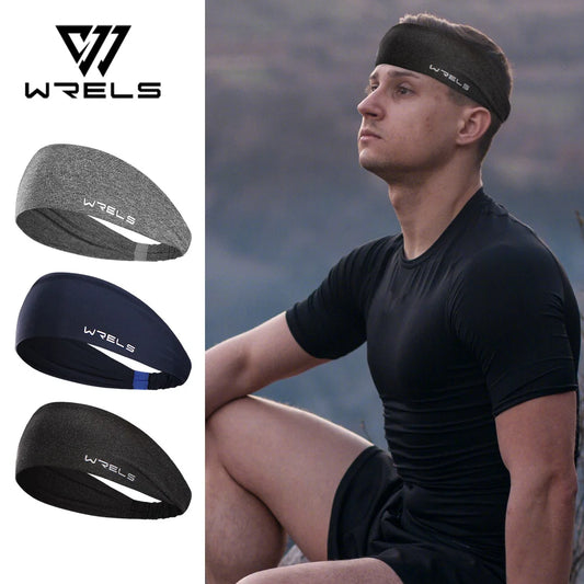 WRELS 1/2/3Pcs Sweatband Sports Headband for Men Women Moisture Wicking Workout Headband Sweat Band Non Slip Elastic Hairband