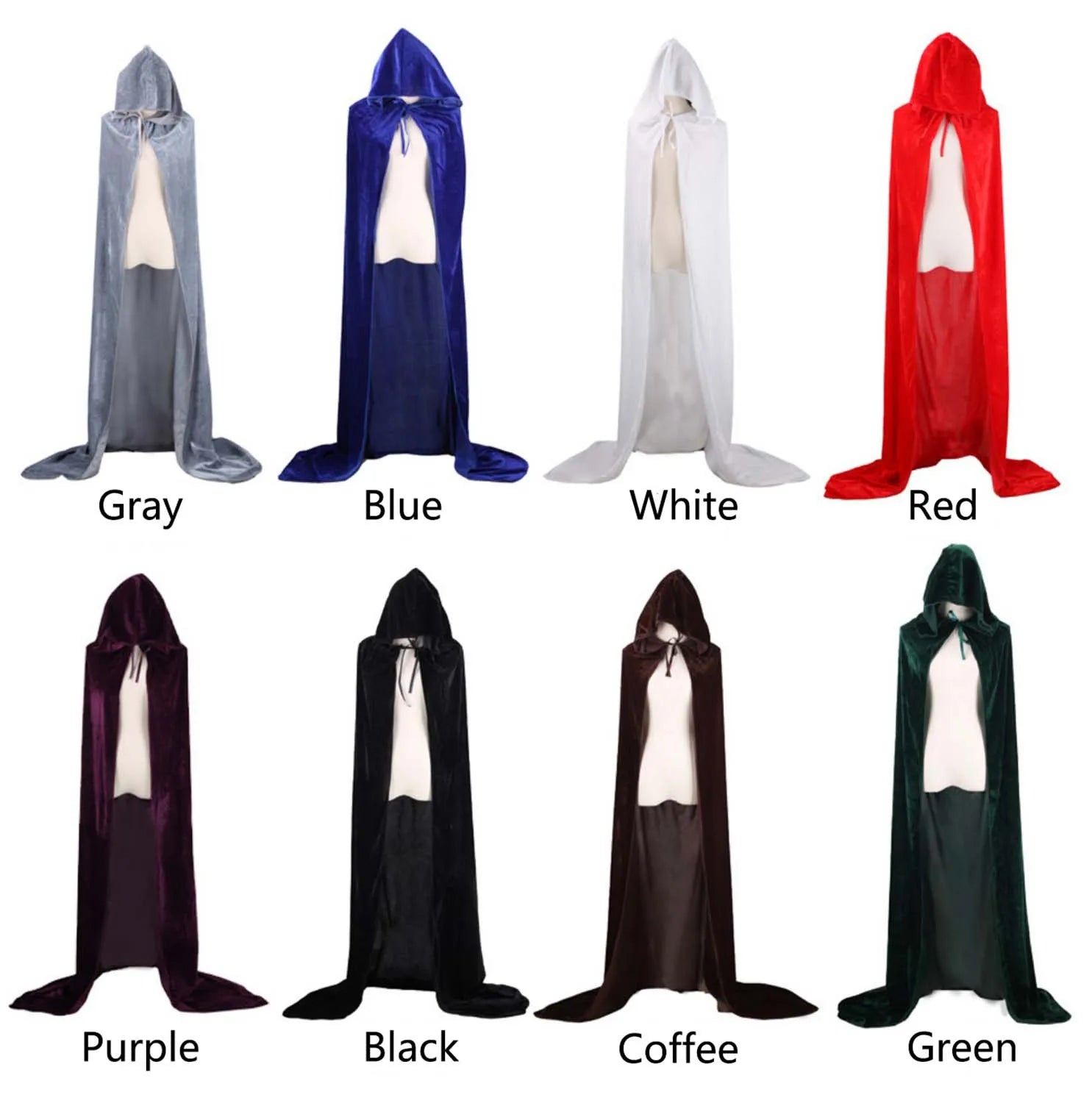 Capa de Veludo Unissex Estilo Ceifador com Capuz – Ideal para Halloween, Natal e Cosplay (Diabo, Bruxa, Mago ou Medieval)