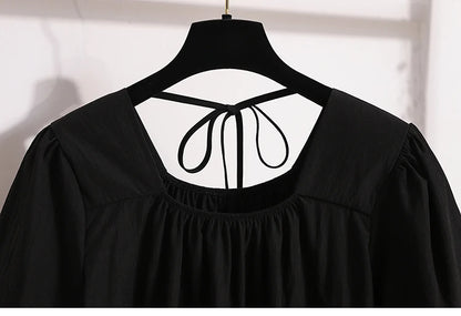 Plus Size Shirts & Blouses Women Summer 2025 New Arrival Korean Fashion Tops Short Puff Sleeve Loose Sweet Blouse Woman L-4XL