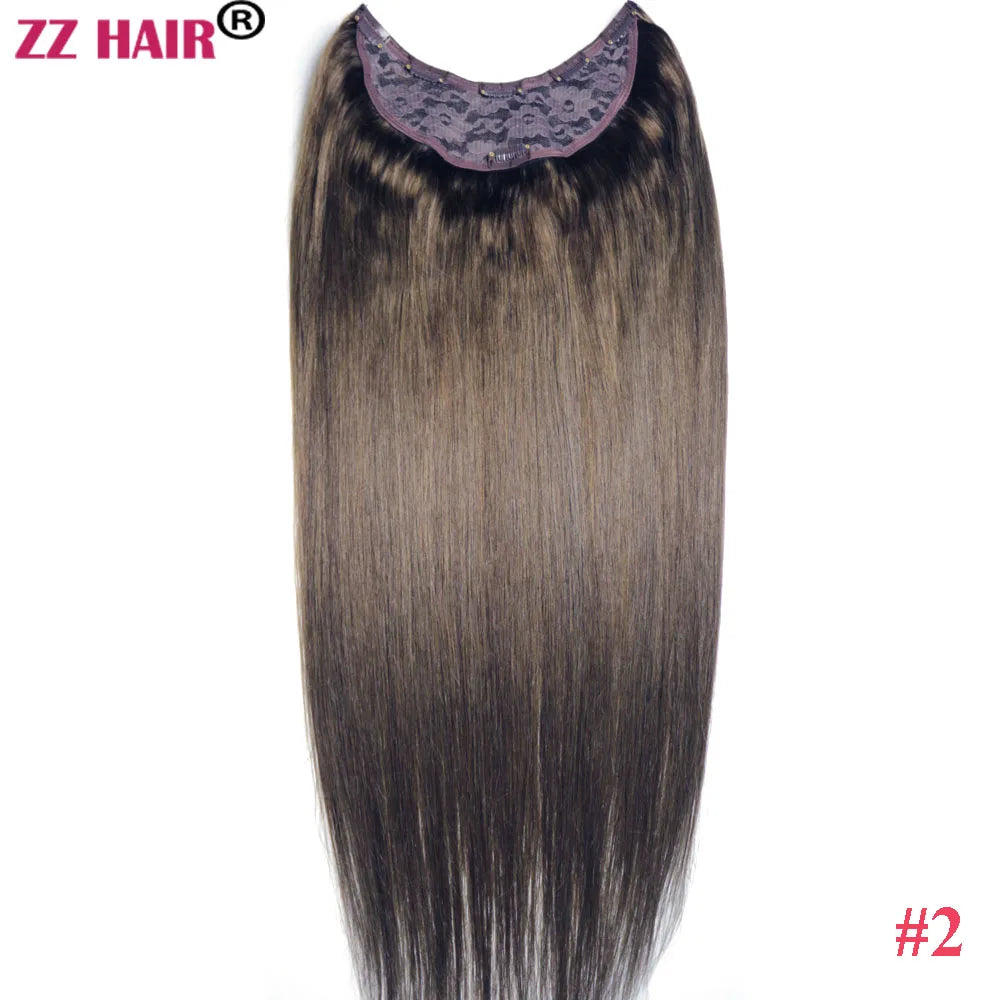 ZZHAIR 100% Brazilian Human Remy Hair Extensions 120g-200g 16"-26" U Piece Wig Clip-in Natural Straight