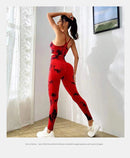 Conjunto deportivo de yoga con teñido anudado para mujer, conjunto deportivo de fitness, sujetador deportivo y leggings de cintura alta, ropa de gimnasio, trajes deportivos sin costuras