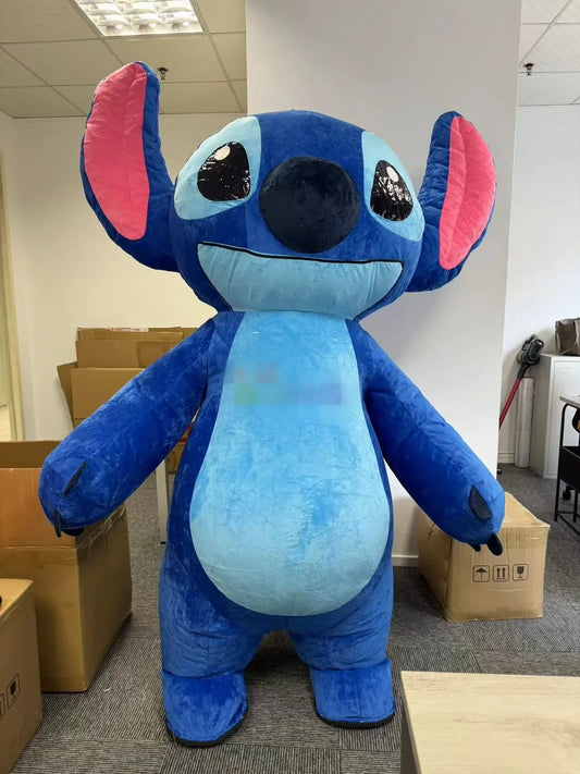 MINISO 2028 Blue Lilo & Stitch mascot costume cartoon character 2m/2.6m Inflatable Walking Blue Stitch Mascot Costume