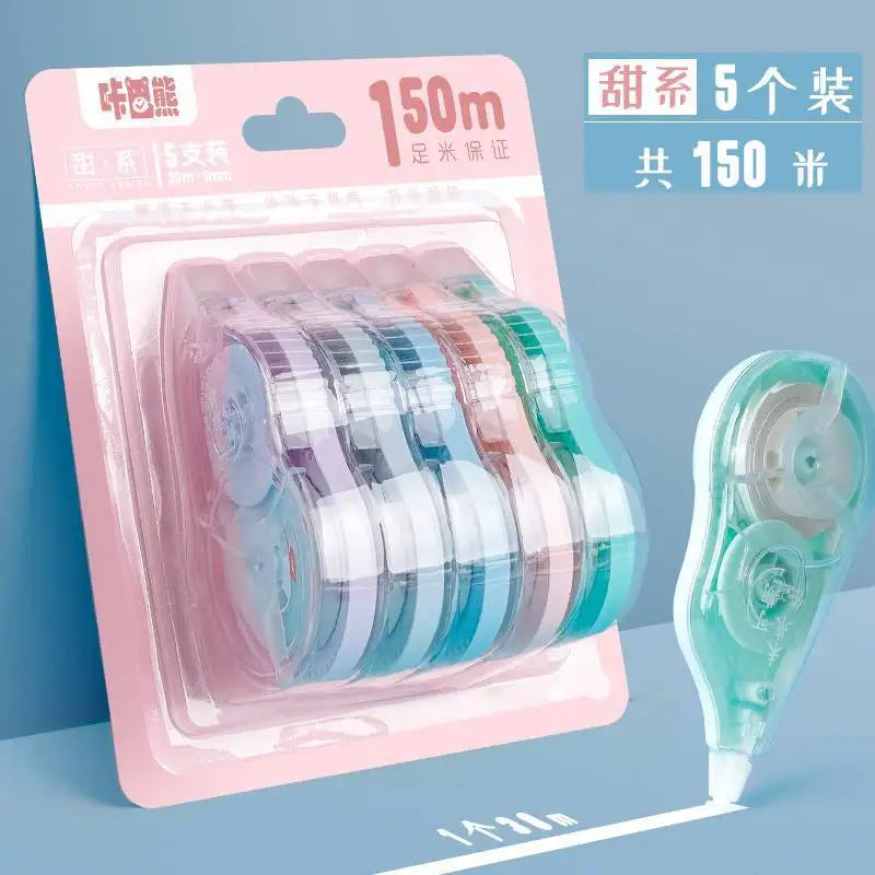 5/6PCS Permanent Adhesive Tape Correction Tape Roller Set Smooth Compact Design with No Drying Time Adhesive Grooves for School