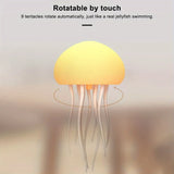 Bionic Jellyfish Night Light,USB Rechargeable with Voice Control,Dancing Tentacles,5 RGB Gradient,Floating Lamp,Bedroom Decor