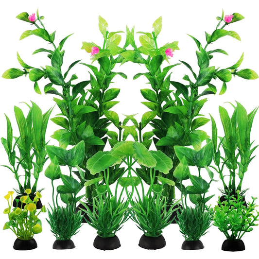 Fish Tank Accessories Green Plants 10pcs Green Fish Tank Decorations Aquarium Artificial Plastic Plants Decor