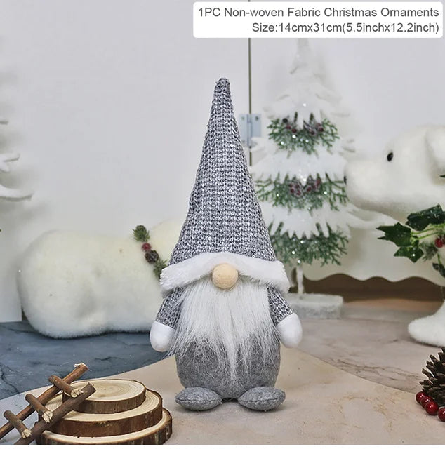 Boneca do Gnome sem rosto do Natal, decorações do Feliz Natal para a casa, ornamento do Natal, ano novo 2024, 2023