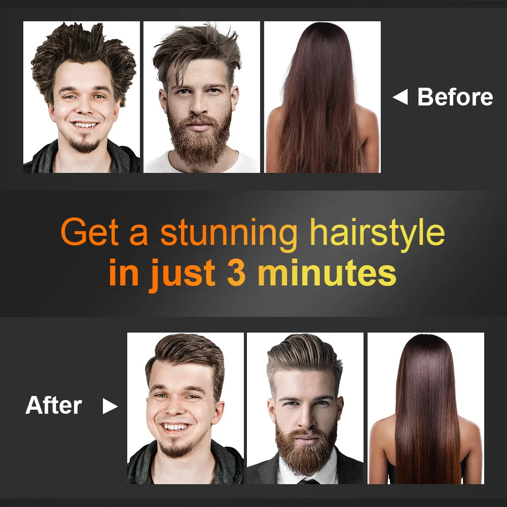 ANLAN Beard Hair Straightening Brush Hot Heated Comb Men Beard Multifunctional Straightener Ceramic Comb Quick Hair Styler