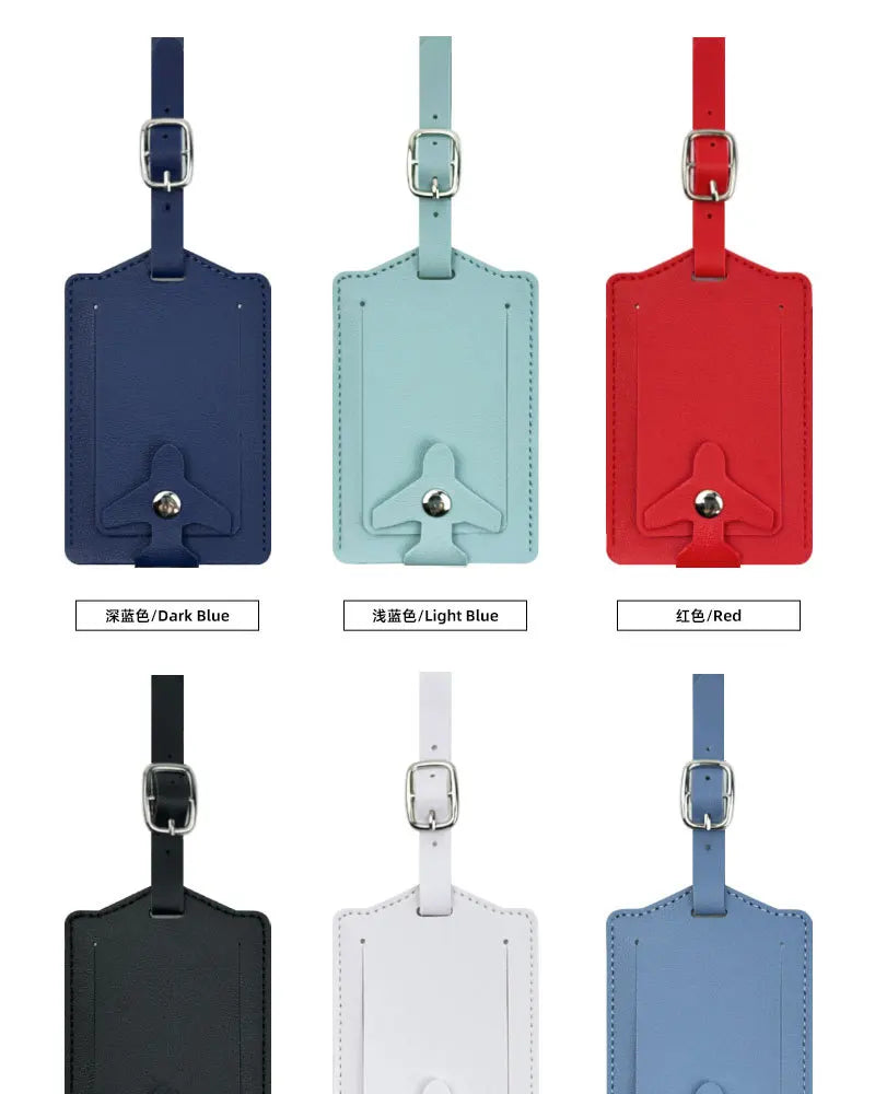 New Airplane Buckle Anti Lost Luggage Tags Thickened Flip Cover Luggage Tag Boarding Pass Suitcase Label Name ID Address Lable