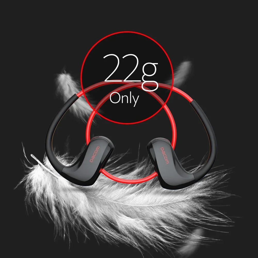 Auriculares inalámbricos DACOM, deportivos, Bluetooth, IPX7, resistentes al agua, 20 horas de reproducción para correr, auriculares inalámbricos AAC.