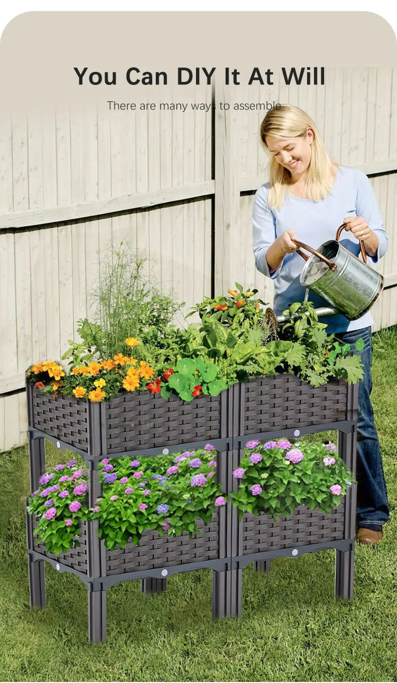 Plastic Large Flower Pot Box For Vegetable Planting Home Garden Decoration Pots For Plants Plant Pot Indoor Outdoor Planting Box