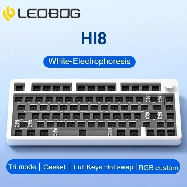 LeoBog-Hi8 Kit Teclado Mecânico, Bluetooth Sem Fio, Teclado Hot Swap Gaming, Kits De Alumínio, 80 Chaves, Modo 3, 2.4G, Gif