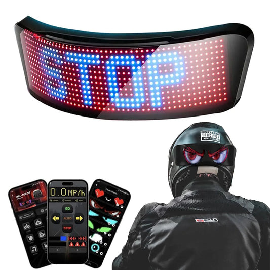 LED Helmet Display ,Motorcycle Helmet Tail Light Helmet Warning Light Moto Accessories