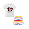 Mickey Mouse Summer T-shirt Shorts Children's Short Sleeve Set Cotton Tees Tracksuits Boys Girls Clothes Casual Two Piece