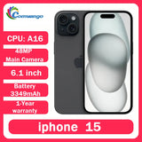 Original Apple iPhone 15 Physical SIM 6GB RAM 128GB/256GB ROM IOS 6.1' OLED Face ID NFC A16 used iPhone15 Mobile Smartphone