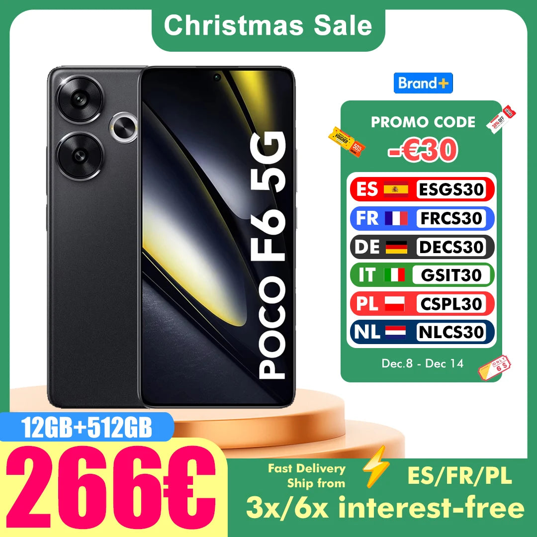 Global Version POCO F6 5G Smartphone NFC Snapdragon®8s Gen 3 120Hz 90W Turbo Charging 5000mAh Battary
