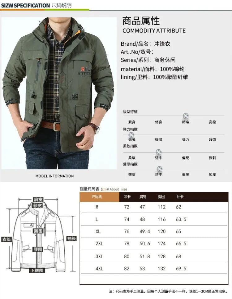 Chaqueta táctica cortavientos para hombre, impermeable, con capucha, para exteriores, deportiva, militar, talla europea, S-5XL, para escalada de campo, ropa fina
