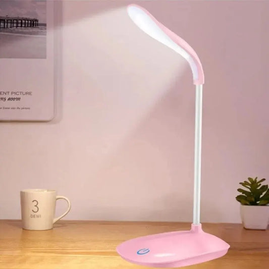 LED Table Lamp USB Chargeable 3-Color Stepless Dimmable Desk Lamp Touch Foldable Eye Protection Reading Night Light Rechargeable