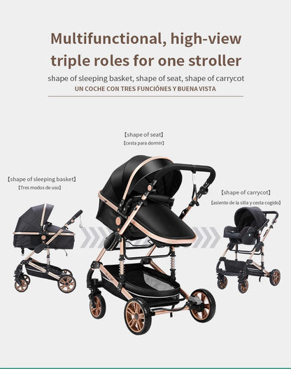 Cochecitos 3 en 1, cochecito de bebé, asiento de coche, cochecito de viaje, cochecito para recién nacidos, paisaje alto, artículos para madres, niños y bebés.