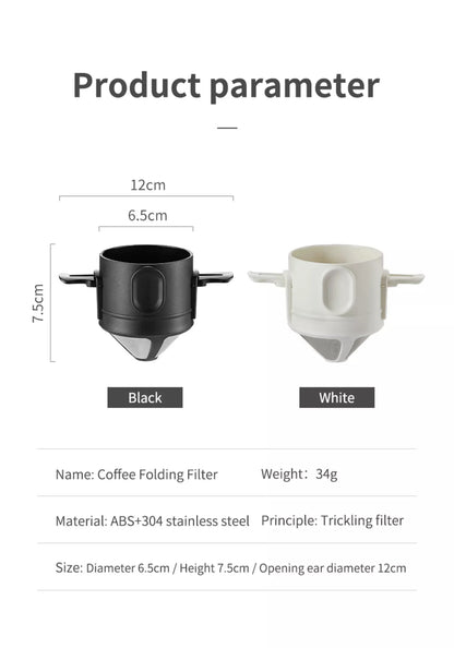Filtro de café portátil de acero inoxidable 304, soporte para café y té, taza reutilizable, juego de taza de té con gotero, cafetera, utensilios de café