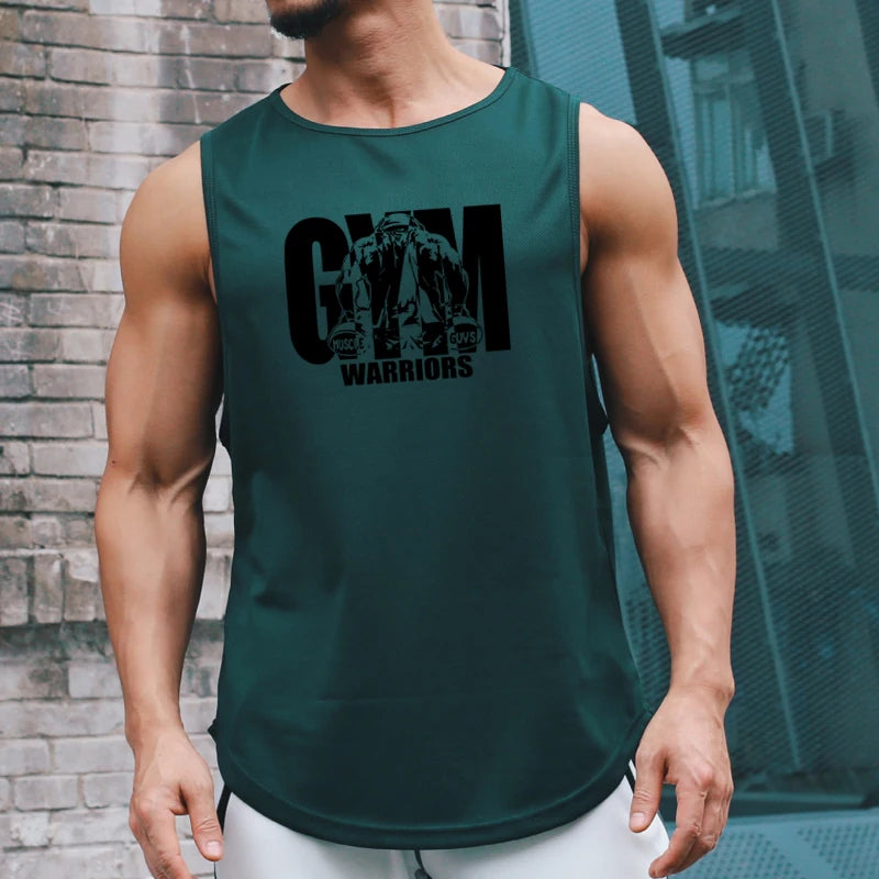 Summer Mesh Quick Dry Gym Fitness Tank Tops Men's Casual Moisture Wicking Bodybuilding Sleeveless Shirt Workout Muscle Vests