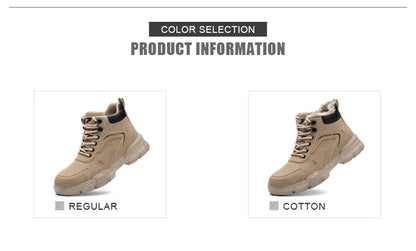 Steel Toe Boots for Men Lightweight Slip Resistant Construction Work Boots Indestructible Men's Safety Shoes Outdoor Boots