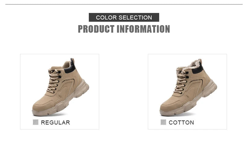 Steel Toe Boots for Men Lightweight Slip Resistant Construction Work Boots Indestructible Men's Safety Shoes Outdoor Boots