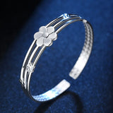 925 Sterling Silver Open Bangle for Women, Luxury Hand Bracelets, Jewelry &amp; Jewellery 