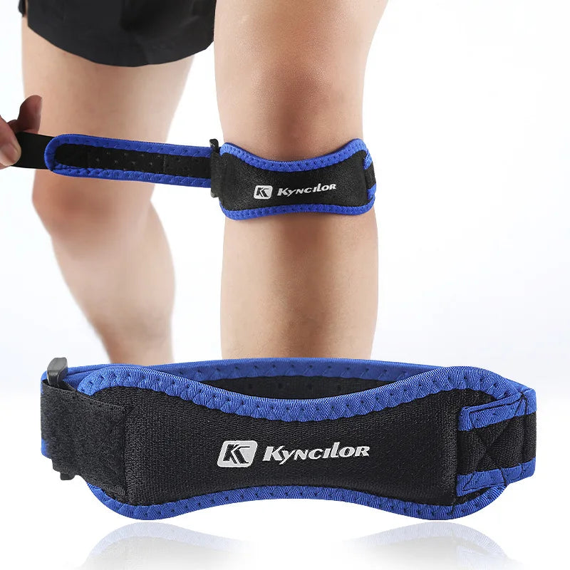 1 unidade – Faixa de compressão ajustável para patela (suporte/tira para joelho) – Proteção de tendão para basquete com almofada de absorção de impacto