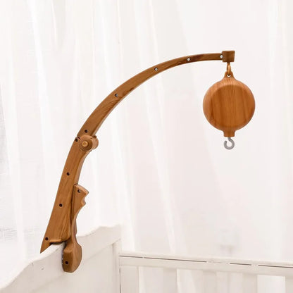 Crib Mobile Bed Bell Wooden Baby Rattles Soft Felt Cartoon Animal Bed Bell Newborn Music Box Hanging Toy Crib Bracket Baby Gifts