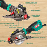 HYCHIKA 750W Circular Saw DIY Power Tool with Laser Guide Electric Saw for Cutting Wood Miter Saw Tools for Carpentry in Wood